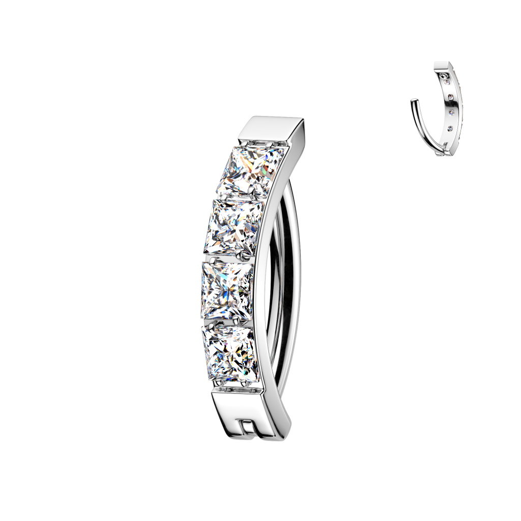Bauchnabelpiercing Clicker mit Kristall-Zirkonia