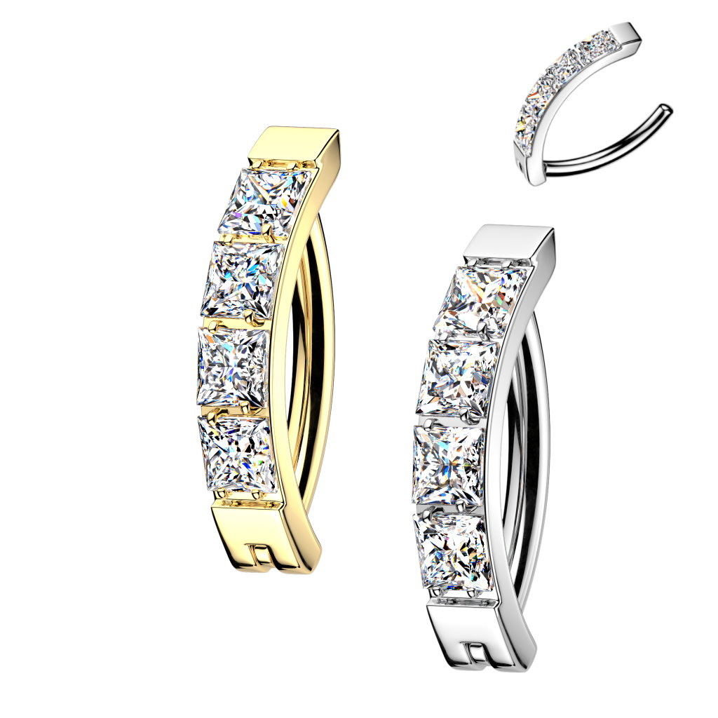 Bauchnabelpiercing Clicker mit Kristall-Zirkonia