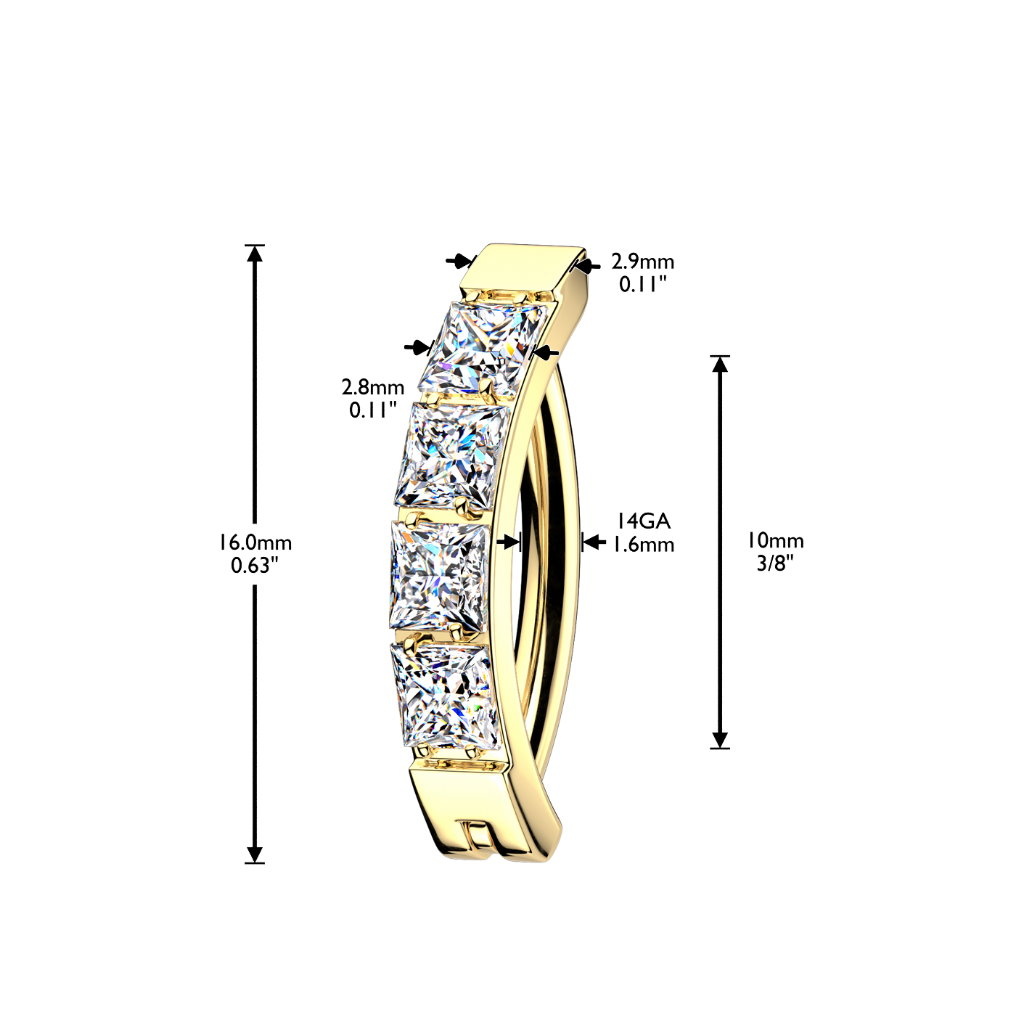Bauchnabelpiercing Clicker mit Kristall-Zirkonia