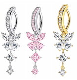 Bauchnabelpiercing Clicker mit Kristall-Zirkonia