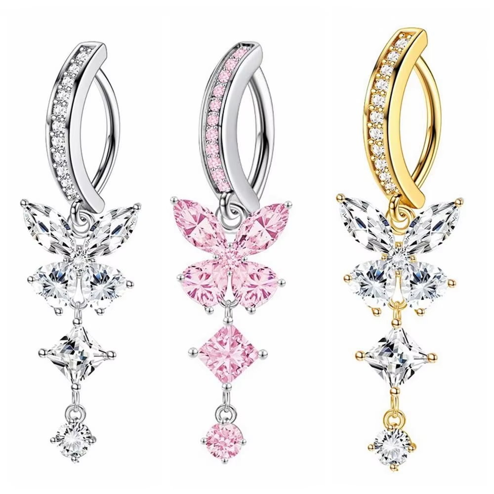Bauchnabelpiercing Clicker mit Kristall-Zirkonia