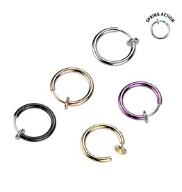 Fake Piercing Ring – Chirurgenstahl 316L / Titanium IP Over | Schiebeverschluss | Mehrere Farben