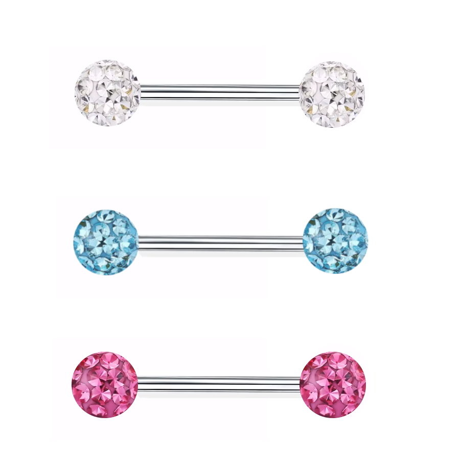 Zungenpiercing mit Epoxykugeln – Chirurgenstahl 316L | 12–22 mm
