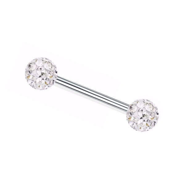 Zungenpiercing mit Epoxykugeln – Chirurgenstahl 316L | 12–22 mm