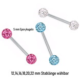 Zungenpiercing mit Epoxykugeln – Chirurgenstahl 316L | 12–22 mm