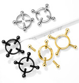 Fake Brustwarzenpiercing mit Schrauben