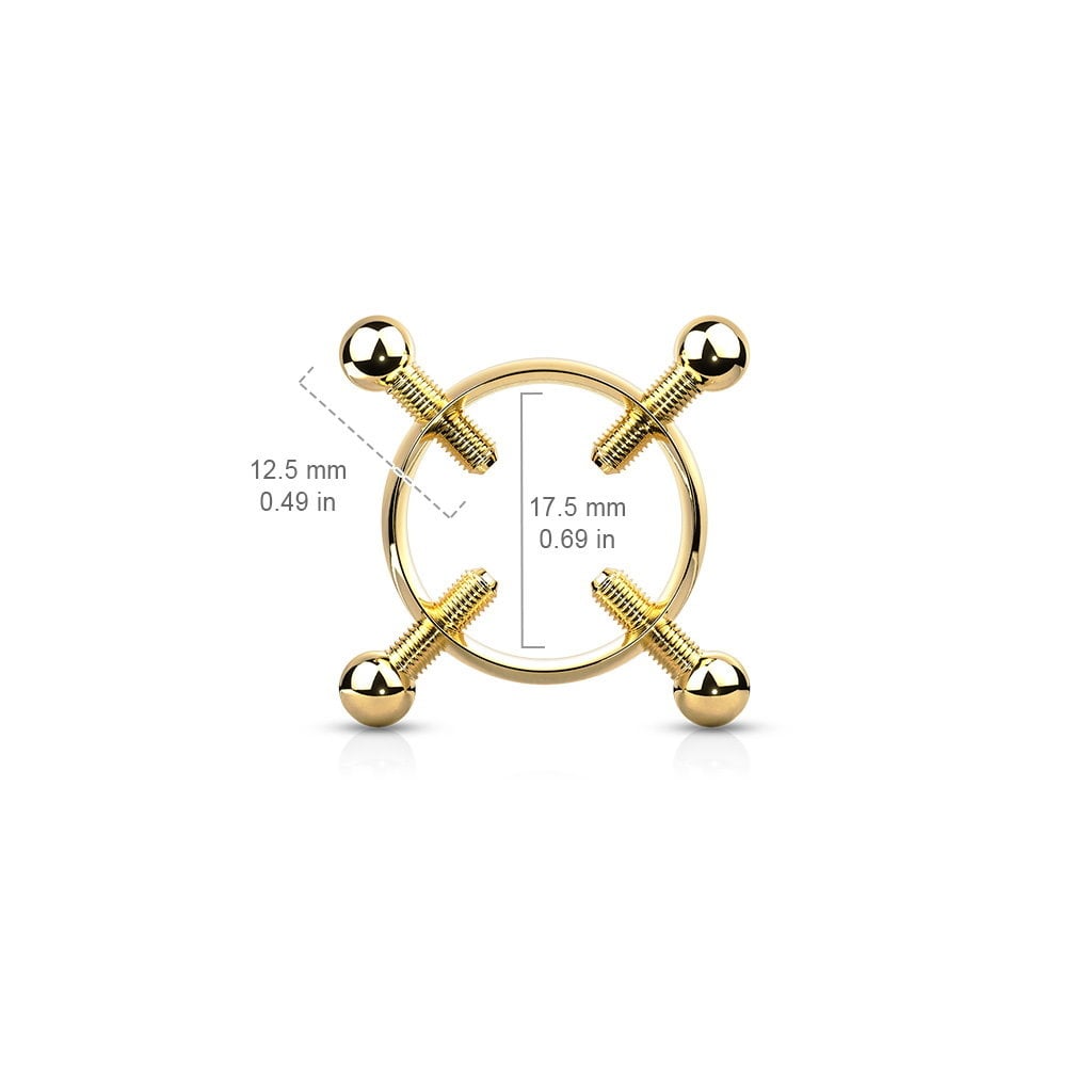 Fake Brustwarzenpiercing mit Schrauben