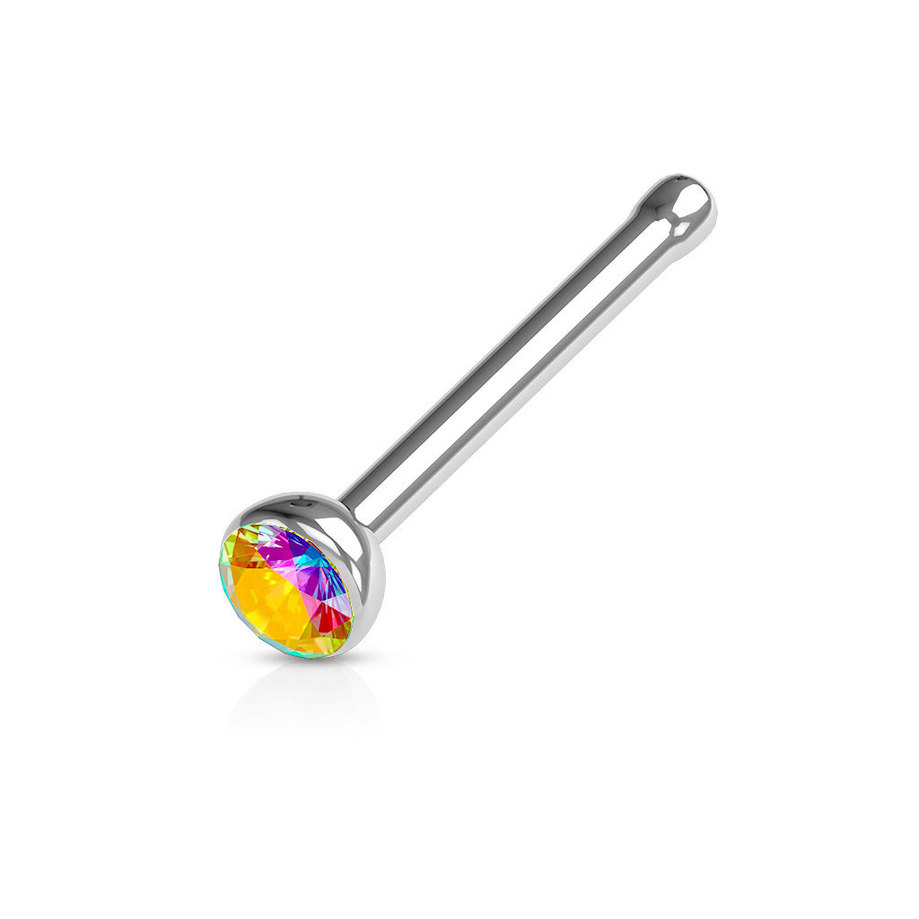 Nasenstecker mit 2 mm Kristall-Zirkonia – 0,8 mm | 10 Farben