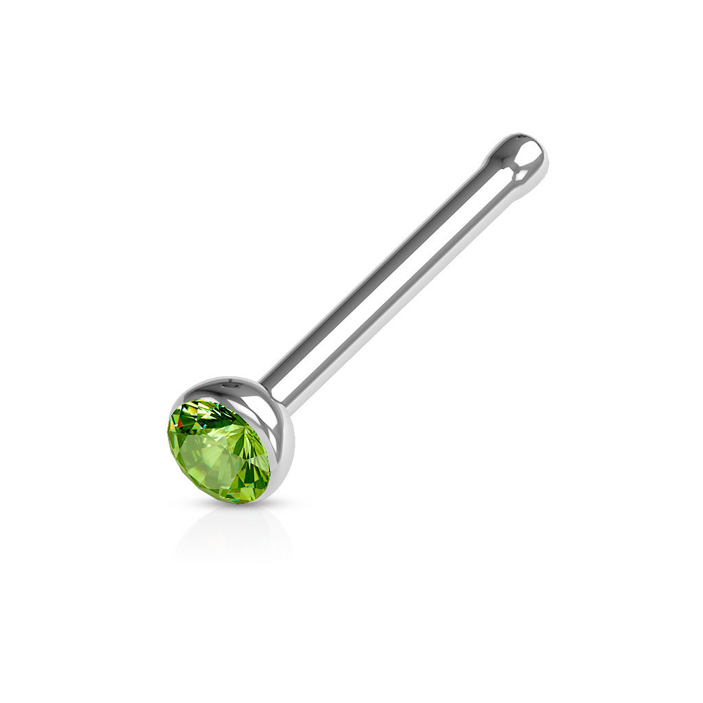 Nasenstecker mit 2 mm Kristall-Zirkonia – 0,8 mm | 10 Farben
