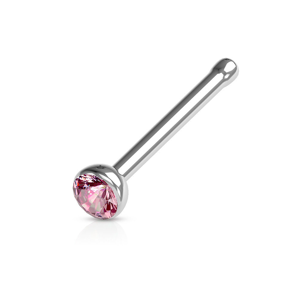 Nasenstecker mit 2 mm Kristall-Zirkonia – 0,8 mm | 10 Farben