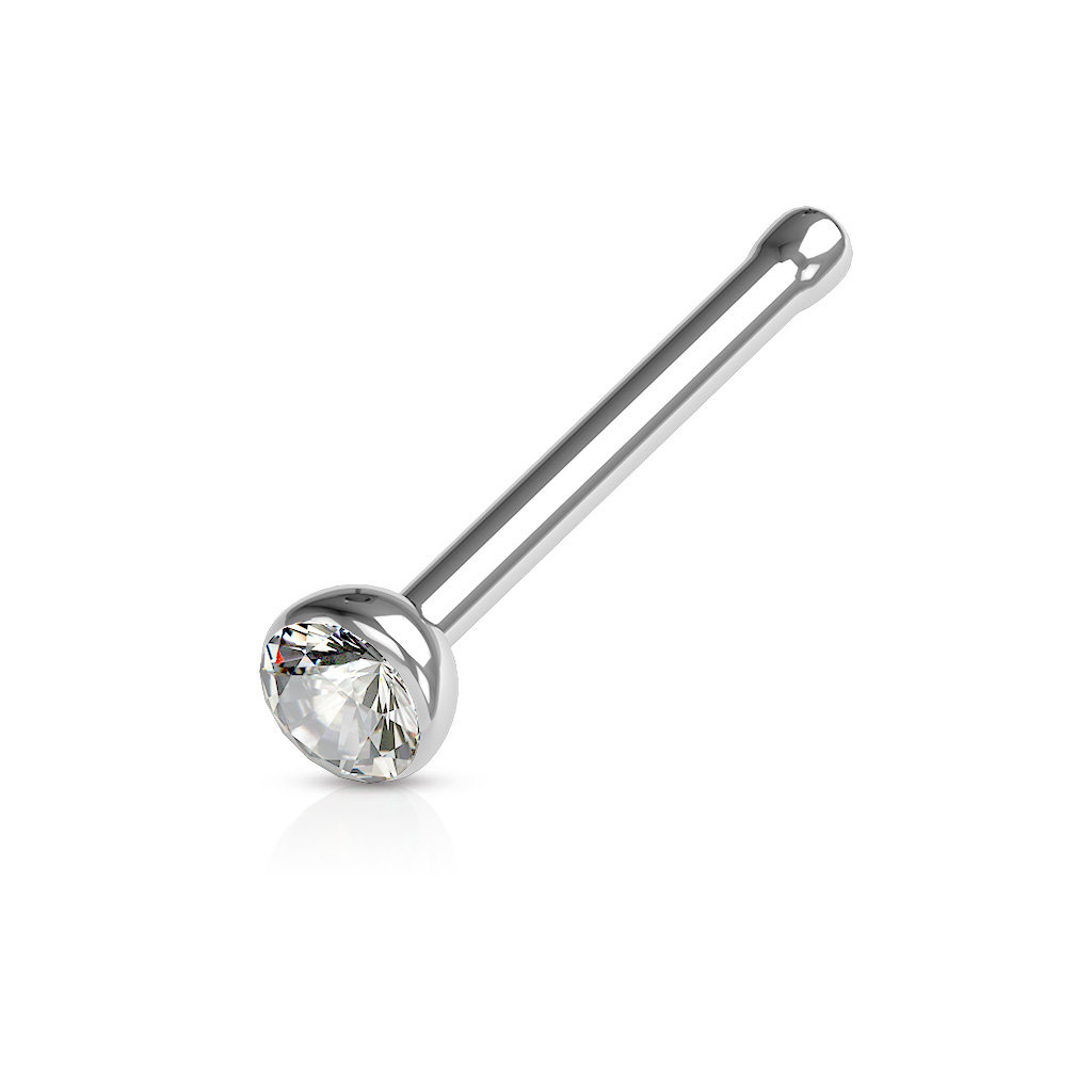 Nasenstecker mit 2 mm Kristall-Zirkonia – 0,8 mm | 10 Farben