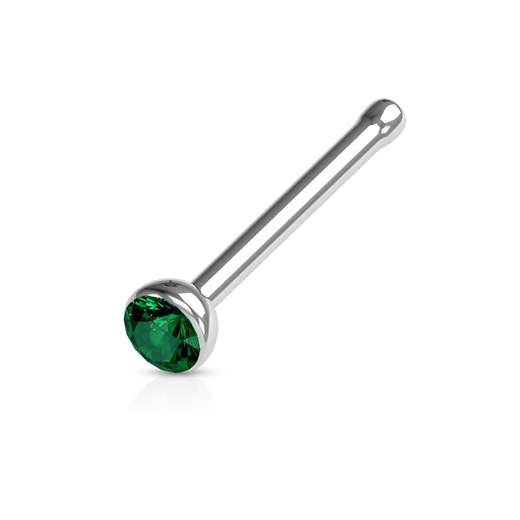 Nasenstecker mit 2 mm Kristall-Zirkonia – 0,8 mm | 10 Farben