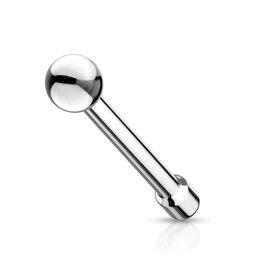 Nasenstecker mit 2 mm Kugel – Chirurgenstahl 316L | Gerader Stab | 1,0 mm