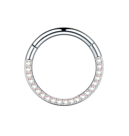 1,2 mm Segmentring mit Kristall-Zirkonia – Chirurgenstahl 316L | Clicker | 6–12 mm