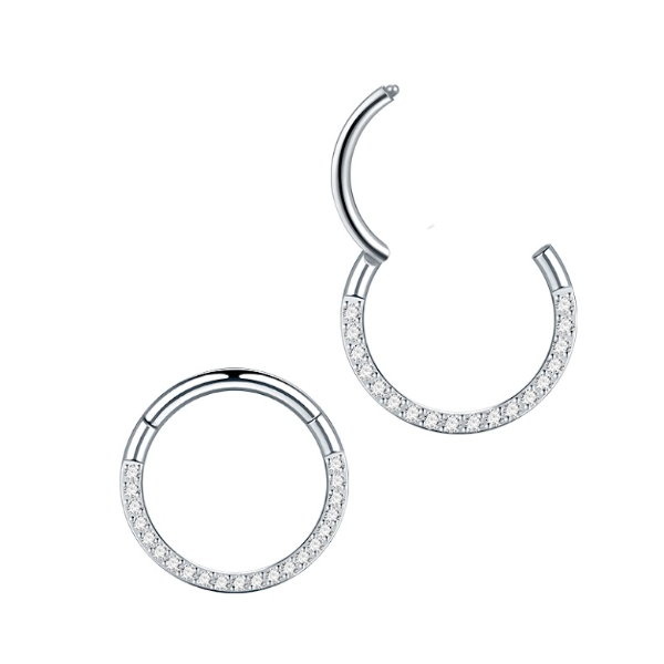 1,2 mm Segmentring mit Kristall-Zirkonia –  Clicker  6–12 mm