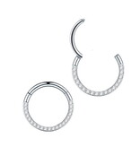 1,2 mm Segmentring mit Kristall-Zirkonia –  Clicker  6–12 mm