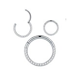 1,2 mm Segmentring mit Kristall-Zirkonia –  Clicker  6–12 mm