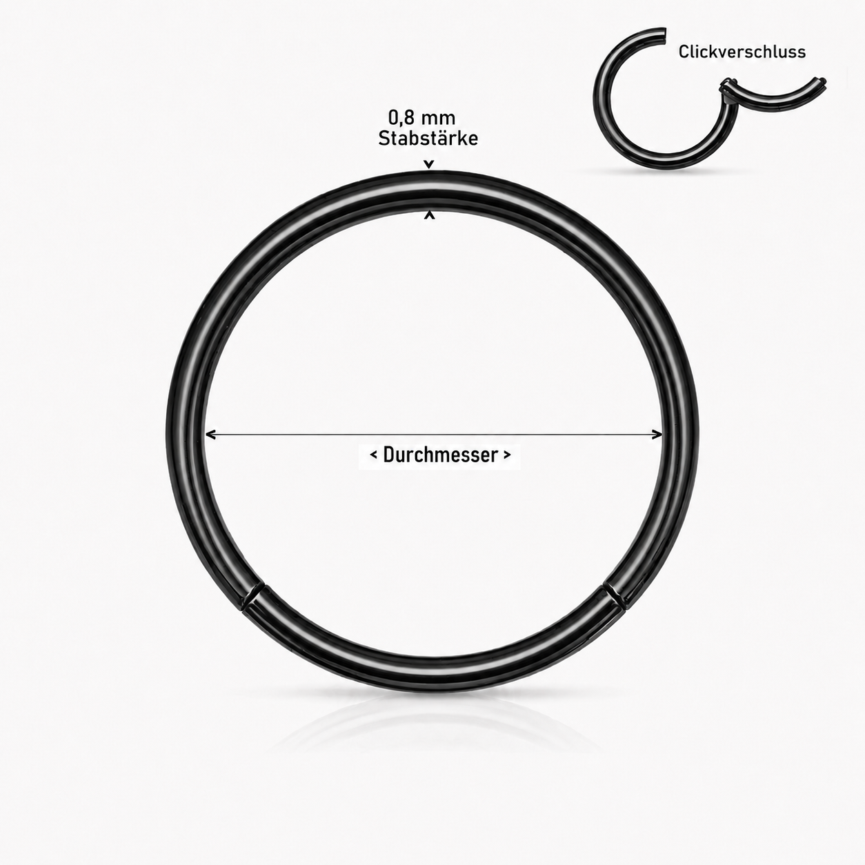 0,8 mm Clickerring schwarz