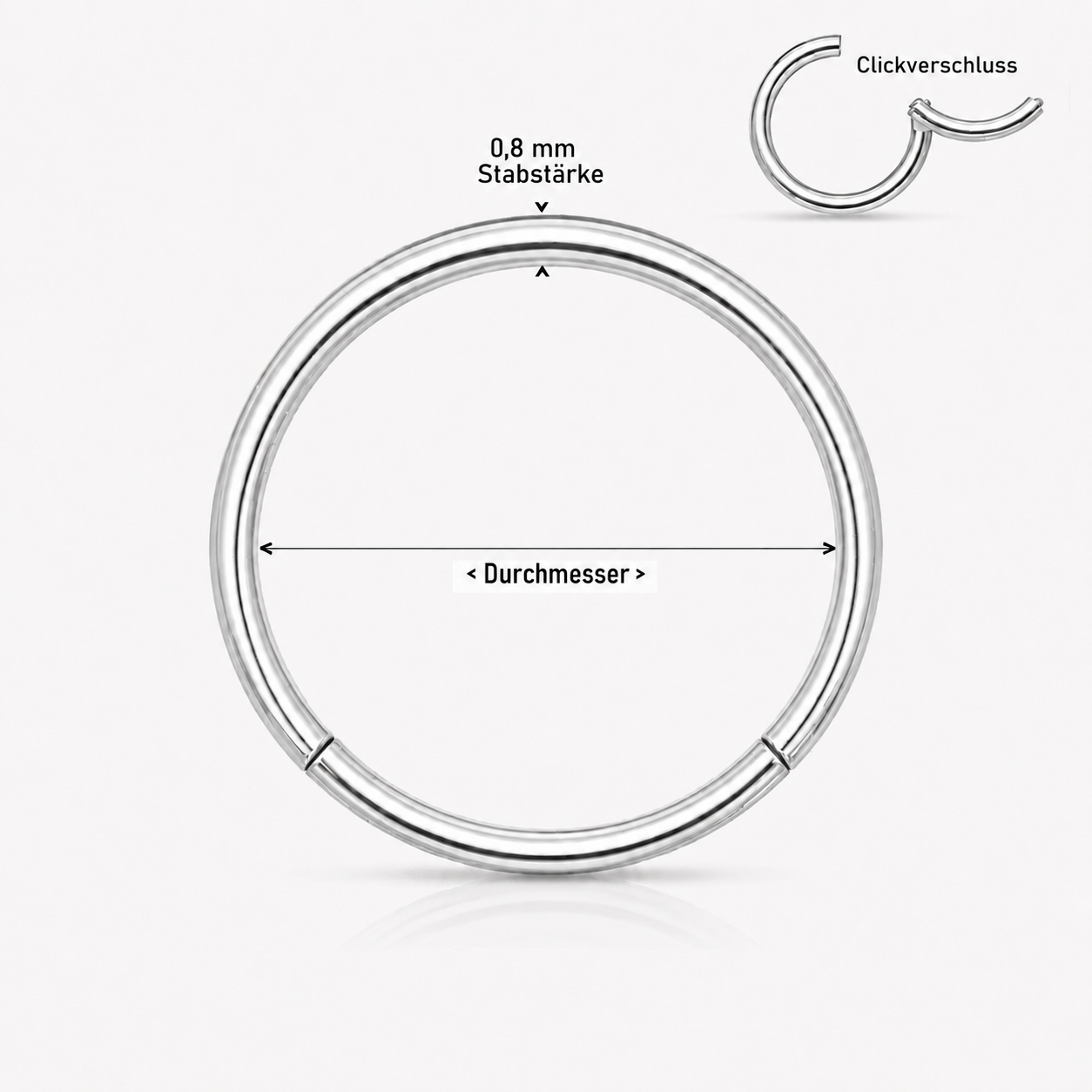 0,8 mm Nasenring Clicker – 6, 7, 8 & 10 mm