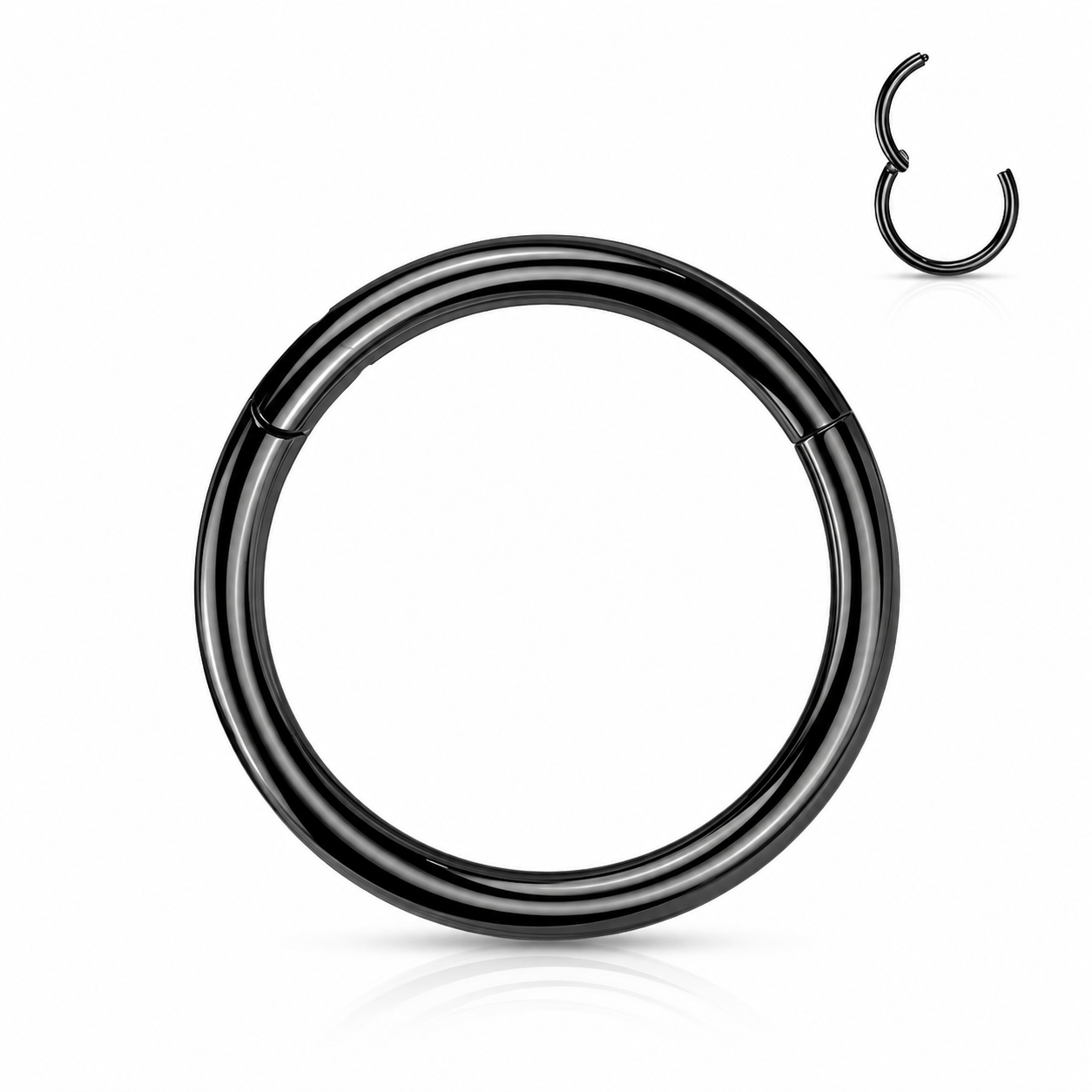 Schwarzer Septum Ring mit Klappverschluss
