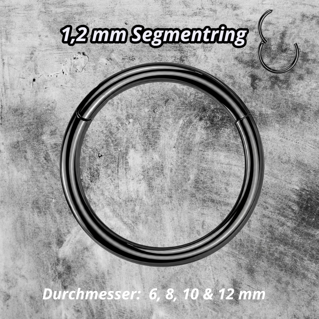 Schwarzer Septum Ring mit Klappverschluss