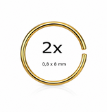 8er Set Nasenringe biegbar – 0,8 x 8 mm