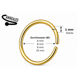 1mm Nasenpiercingring goldfärbig