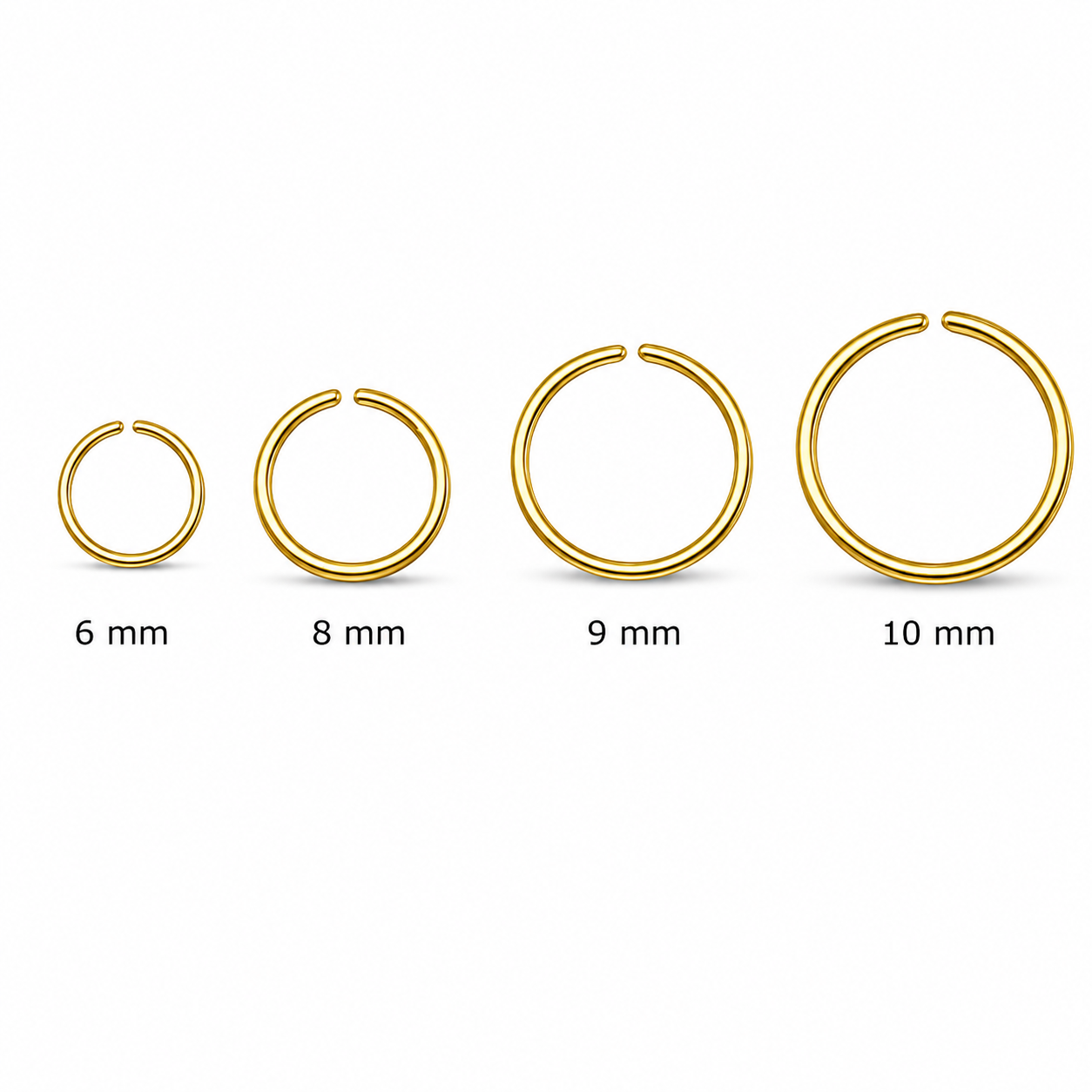 1mm Nasenpiercingring goldfärbig