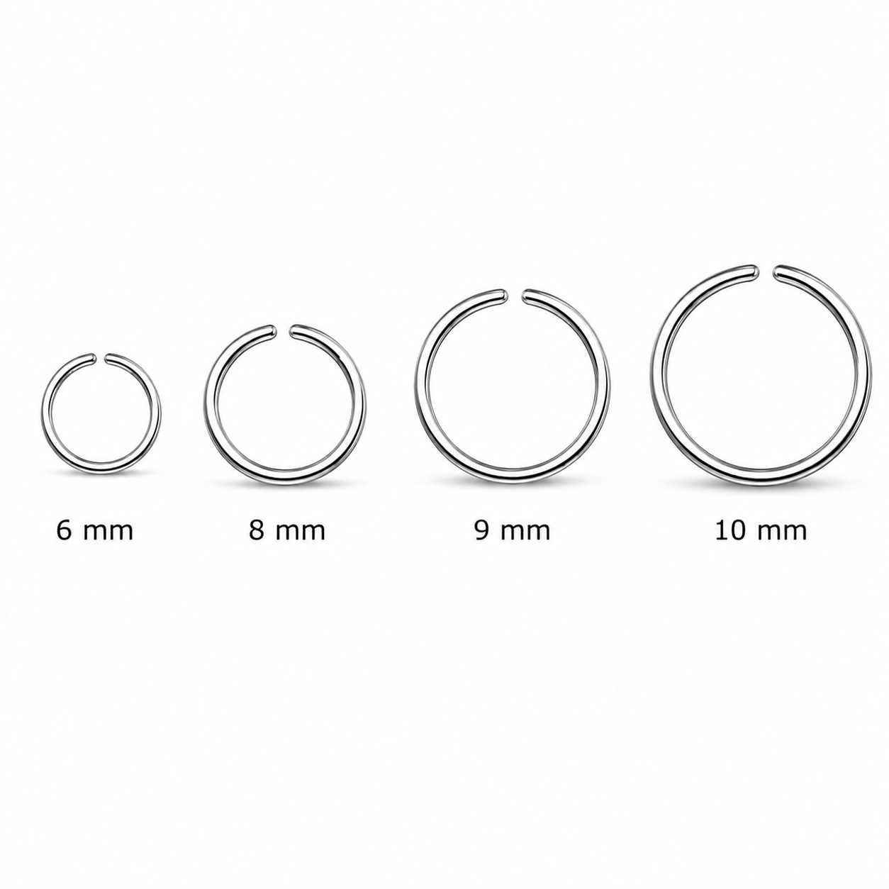 1mm Nasen Piercingring silber zum augbiegen