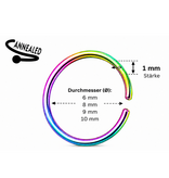 1mm Nasenpiercingring Regenbogen