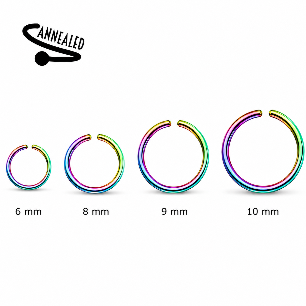 0,8 mm Nasenpiercingring Regenbogen
