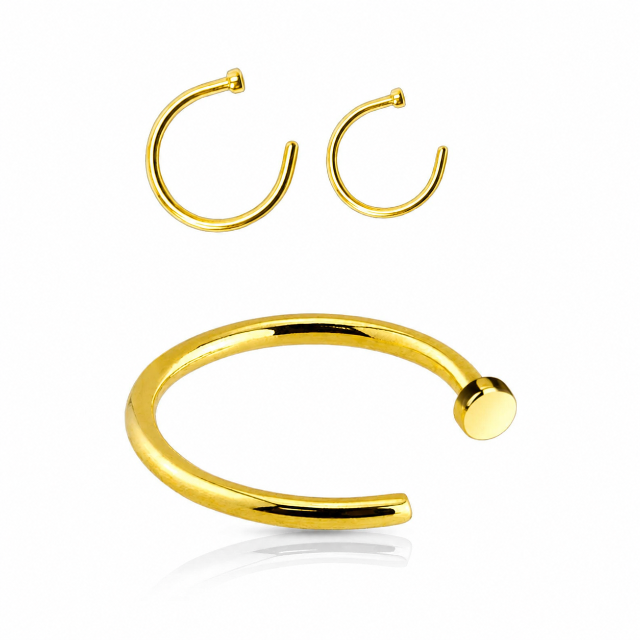 0,8 mm Nasenpiercing Ring Gold