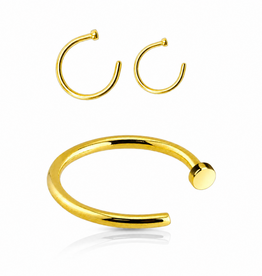 0,8 mm Nasenpiercing Ring gold