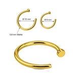 0,8 mm Nasenpiercing Ring Gold