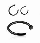 Dünner 0,8 mm Schwarzer Nasenring