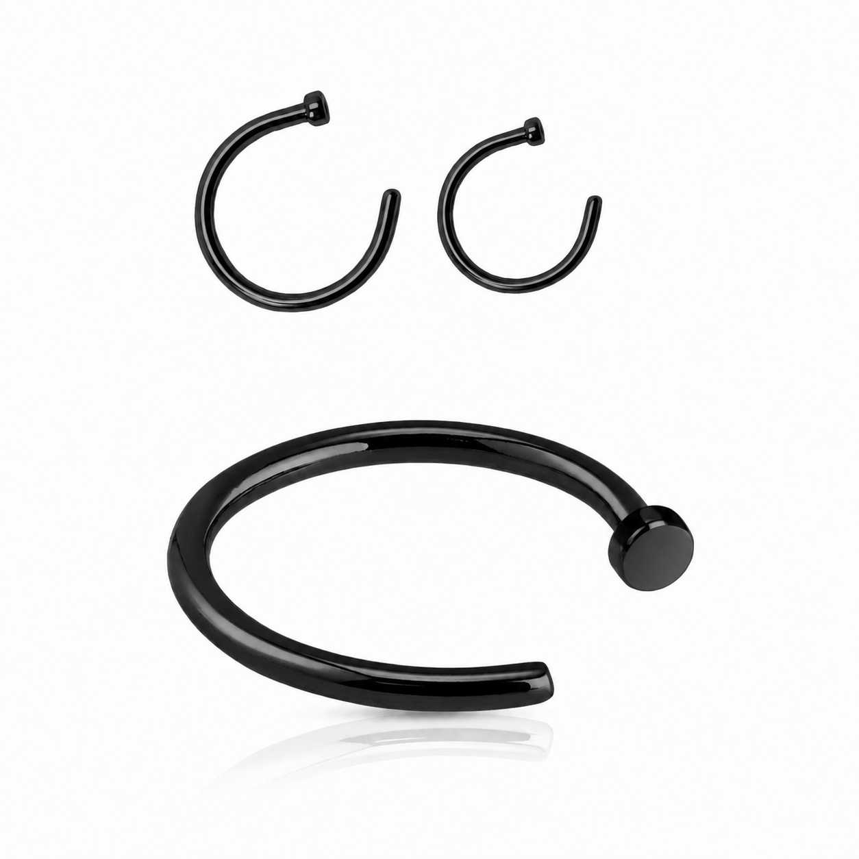 Dünner 0,8 mm Schwarzer Nasenring