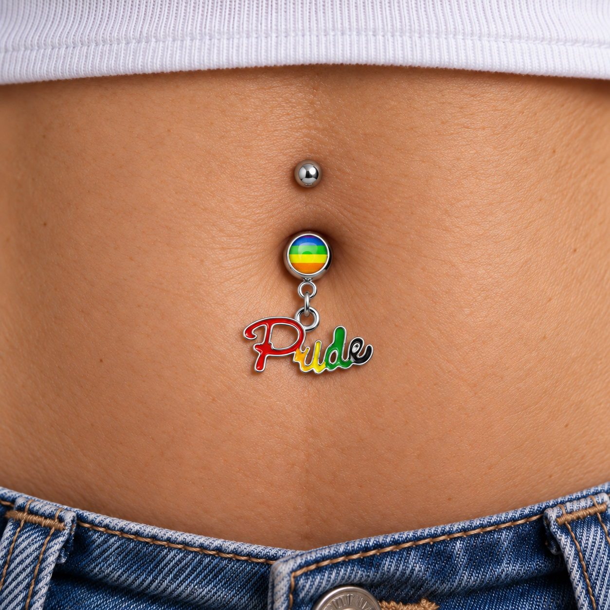 Pride Bauchnabelpiercing Regenbogen