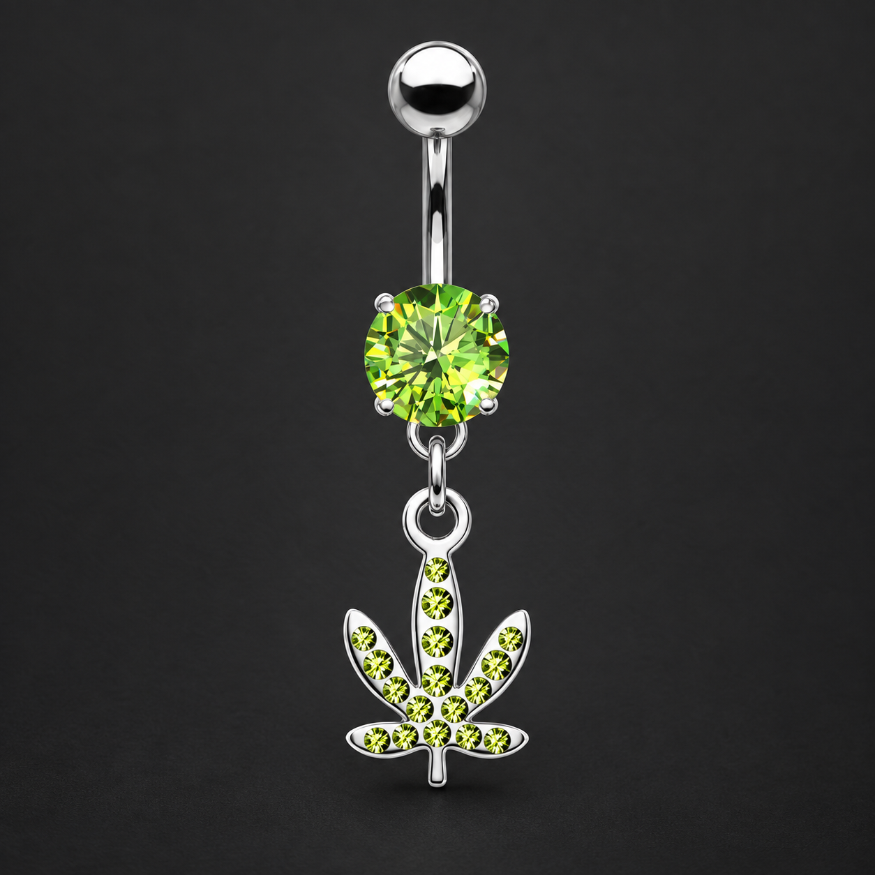 Bauchnabelpiercing Hanfblatt – Chirurgenstahl 316L