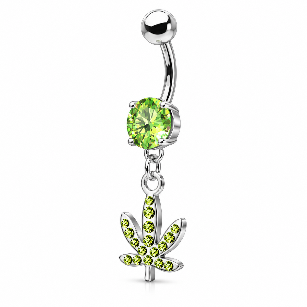 Bauchnabelpiercing Hanfblatt – Chirurgenstahl 316L