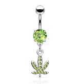 Bauchnabelpiercing Hanfblatt – Chirurgenstahl 316L