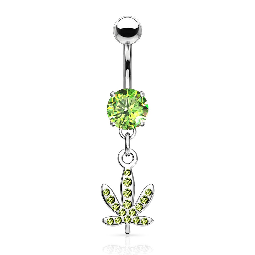 Bauchnabelpiercing Hanfblatt – Chirurgenstahl 316L