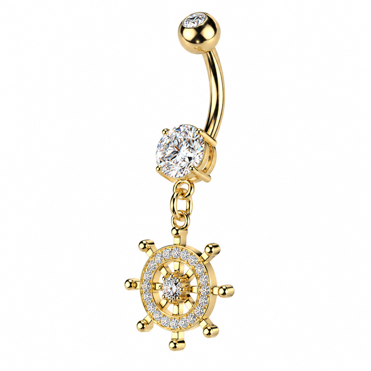 Bauchnabelpiercing Steuerrad – Chirurgenstahl 316L | Gold & Silber
