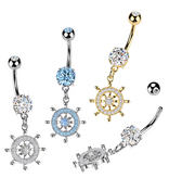 Bauchnabelpiercing Steuerrad – Chirurgenstahl 316L | Gold & Silber