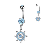 Bauchnabelpiercing Steuerrad – Chirurgenstahl 316L | Gold & Silber