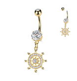 Bauchnabelpiercing Steuerrad – Chirurgenstahl 316L | Gold & Silber