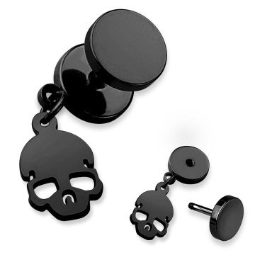 Fake Piercing Ohr mit Totenkopf