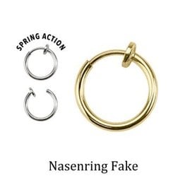 Fake Nasenring Gold – Chirurgenstahl / Titanium IP | 10 mm | Schiebeverschluss