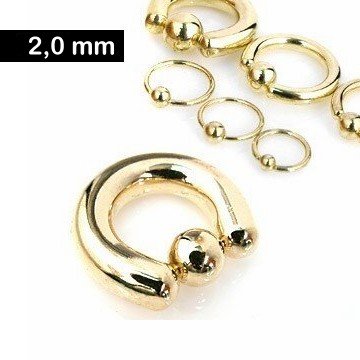 Goldfärbiger Piercingring 2 mm