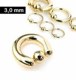 3 mm Piercing Ring goldfärbig