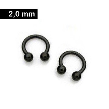 2 mm Hufeisenring schwarz